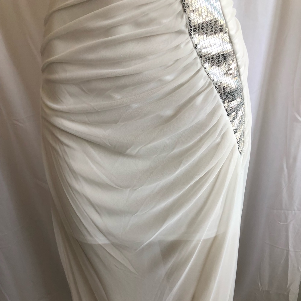Ivory with silver sequin side dress sz small - Picture 3 of 7